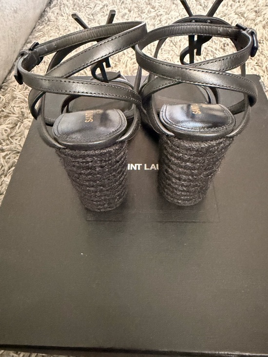 Saint Laurent Cassandra Espadrille Wedge in Black size 35 US 5 main image 3